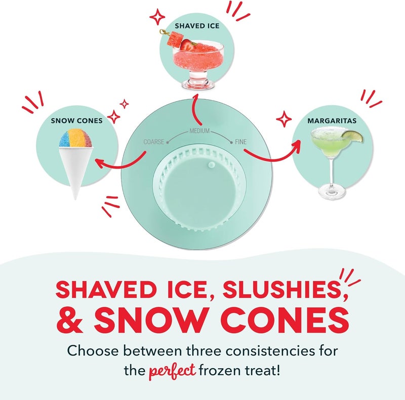 Dash Deluxe Shaved Ice & Slushy Maker - Easy-to-Use Slushy & Snow Cone Maker - Includes Serving Pitcher & Recipe Guide for Homemade Treats - Aqua - Image 4
